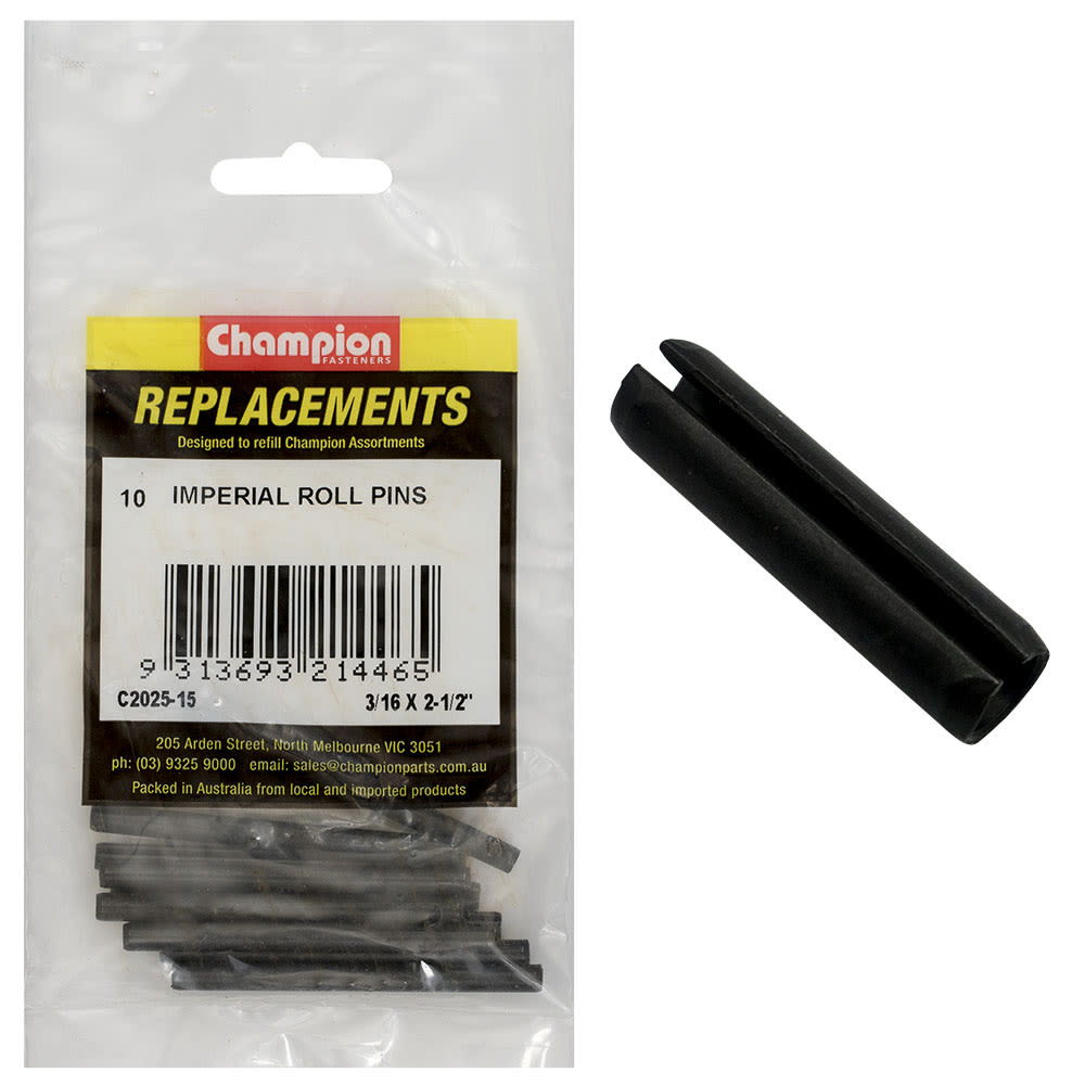 Champion Imperial Roll Pin 3/16" x 2-1/2" Pack of 10