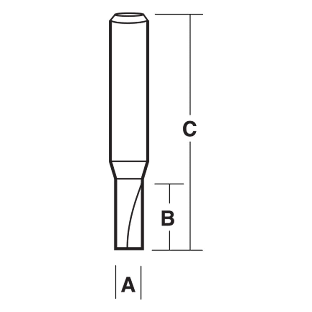 Carbitool Straight Bit Solid Carbide 3mm