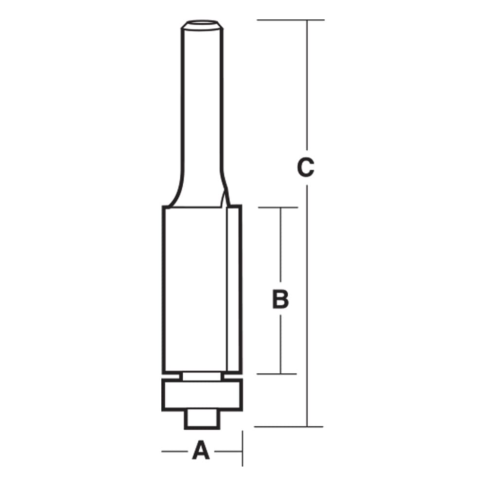 Carbitool Trim Bit Flush Carbide Tipped 12.7mm - TX 8016 B 1/2