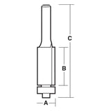 Carbitool Trim Bit Flush Carbide Tipped 12.7mm - TX 8016 B 1/2