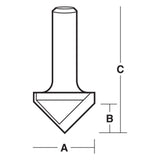 Carbitool Vee Groove Bit 50.8mm x 90 Deg