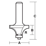Carbitool Rounding Over Bit 1/2" Shank 12mm
