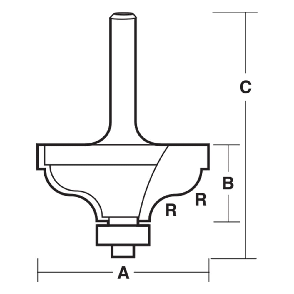 Carbitool Ogee Bit 1/4" Shank 4.8mm