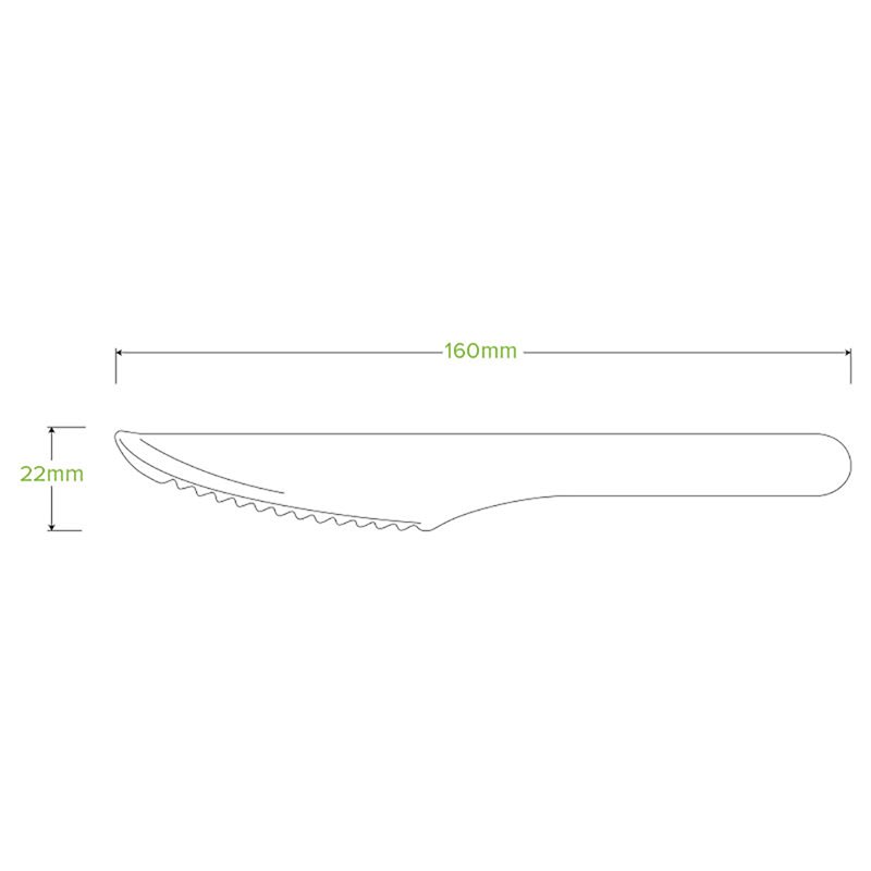 BioPak Wooden Knife 16cm 2000 (Case)