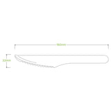 BioPak Wooden Knife 16cm 2000 (Case)