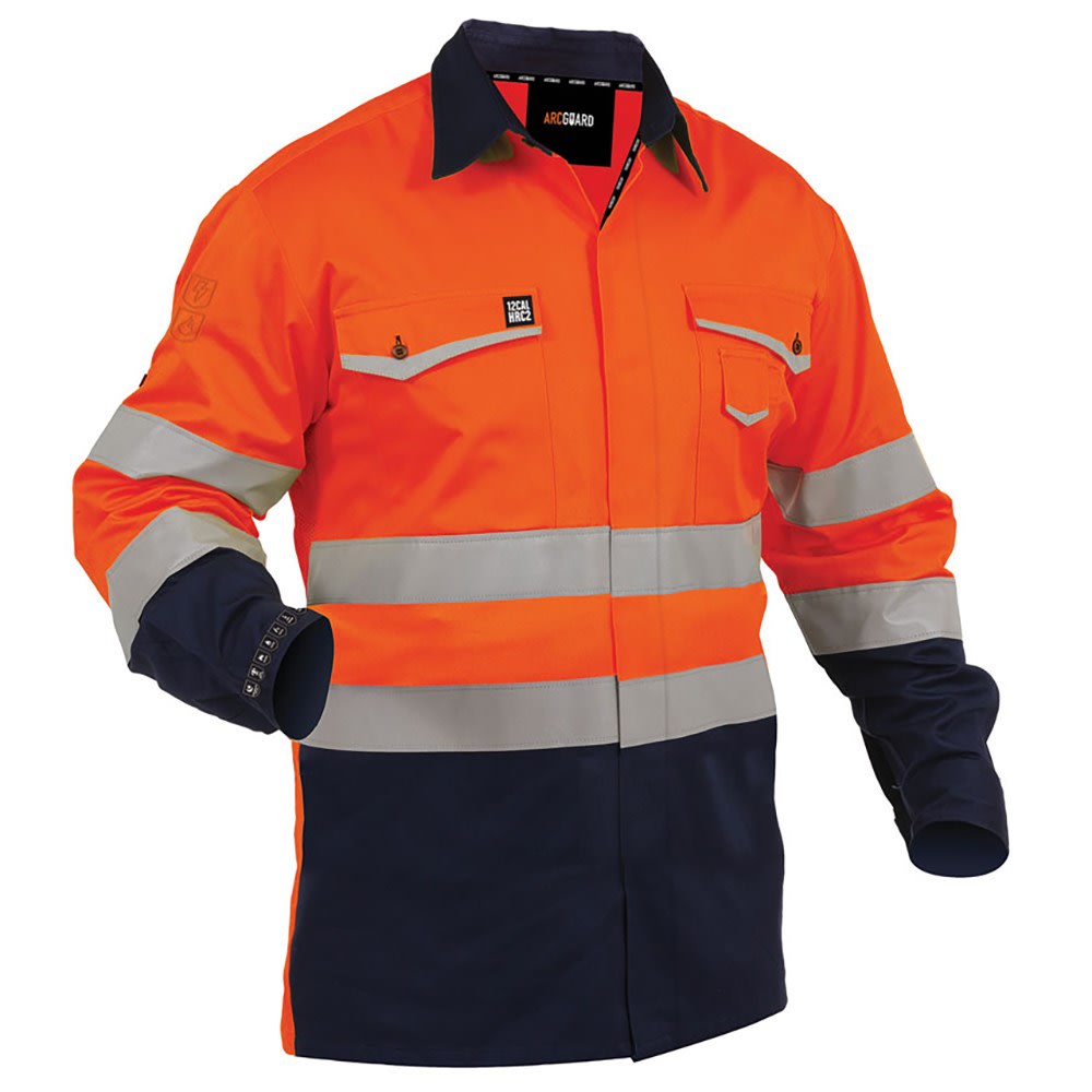 Arcguard, 12cal Inheratex Hi Vis Shirt, 21217 - Orange/Navy (Size: 3XL)