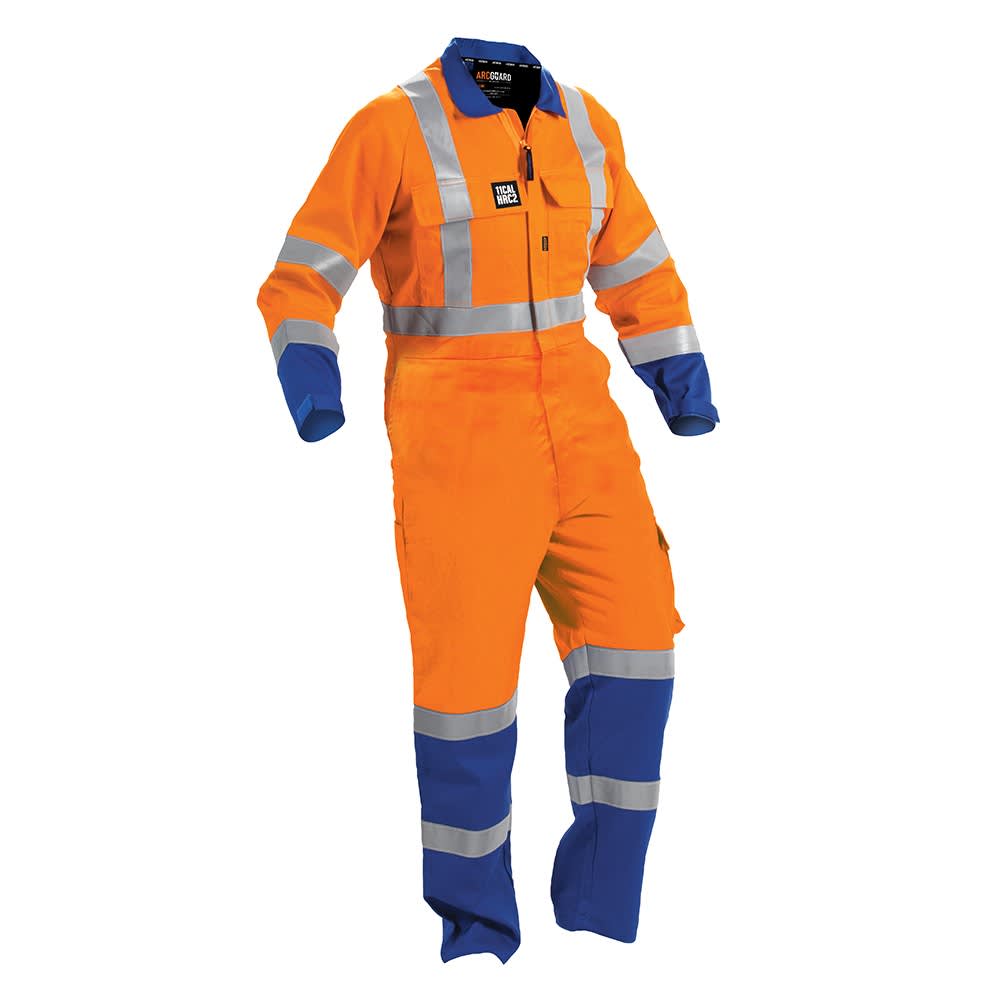 Arcguard, 11cal TTMC-W17 Flame Resistant Overall - Royal Bl/Orange (Size: 102)
