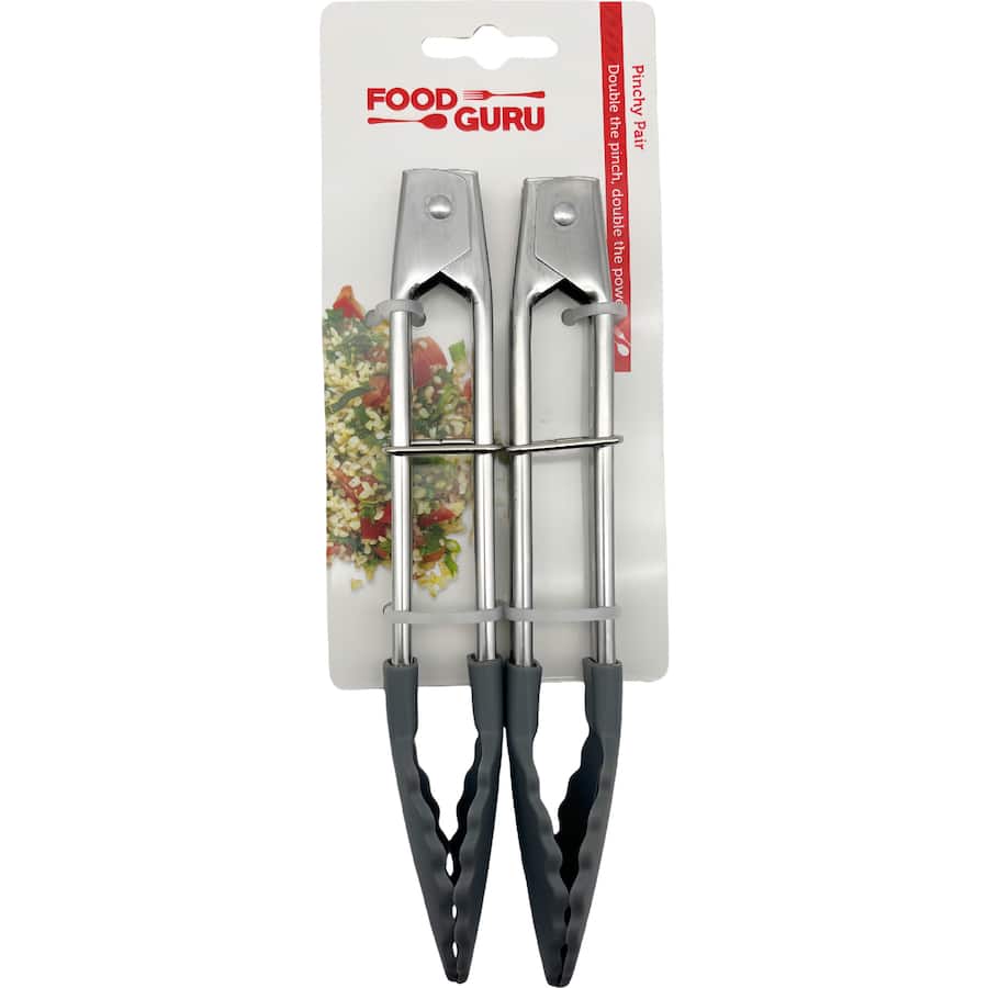 Food Guru Tongs Stainless Steel Minis 2pack