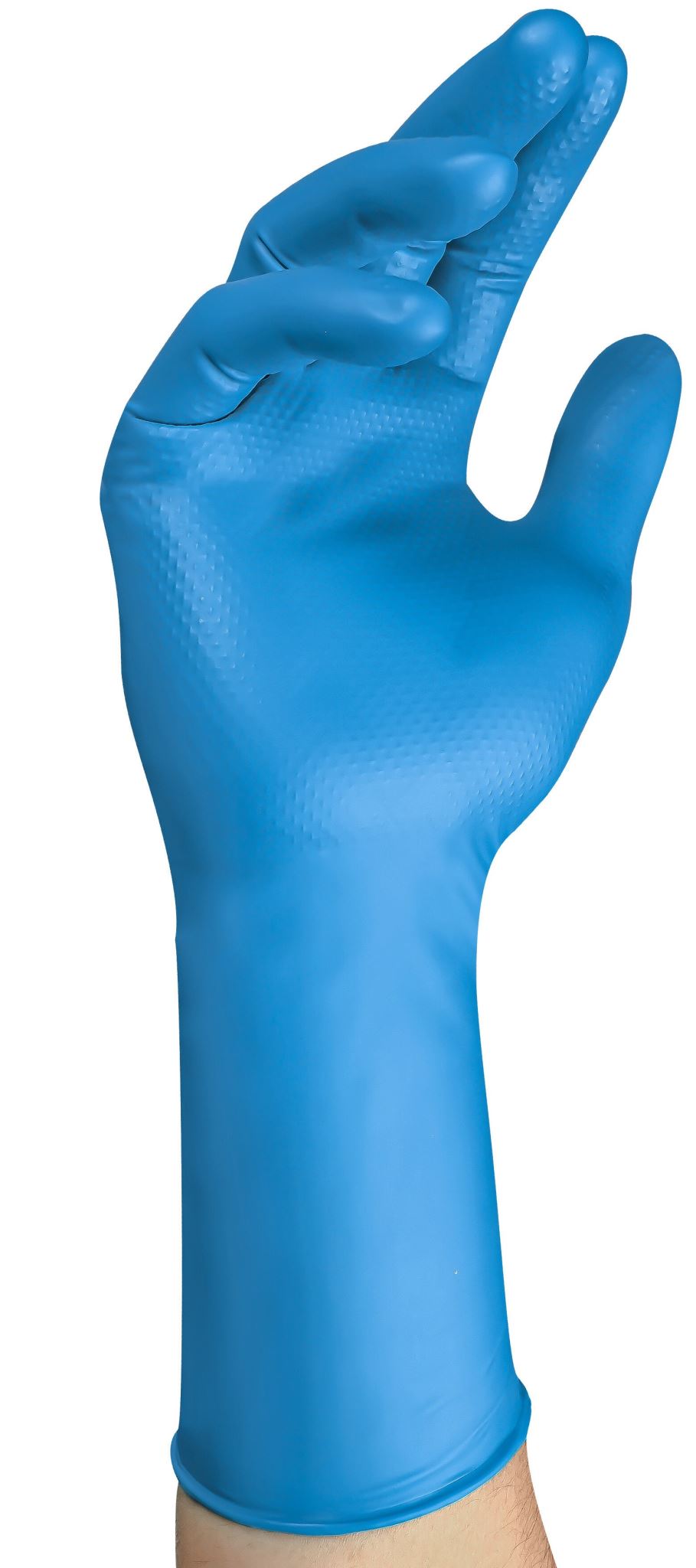 Microflex 93-283 Mega Texture Nitrile Gloves Blue 300mm,Pack of 50 (Pack)  - M