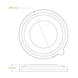 BioPak Plastic Kraft BioBowl Lid 500-1000ml 50 (Pack)