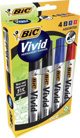 BIC ECO Vivid Permanent Marker Assorted (Box of 4)