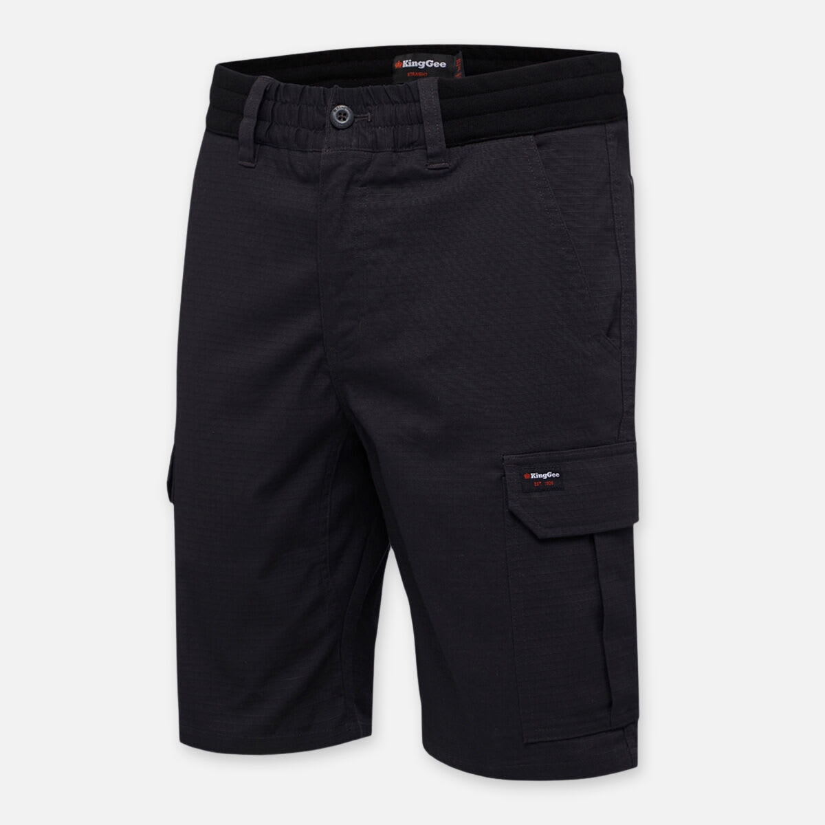 KingGee, Tradies Comfort Waist Work Short, K17007 Regular Fit - Black (Size: 72)