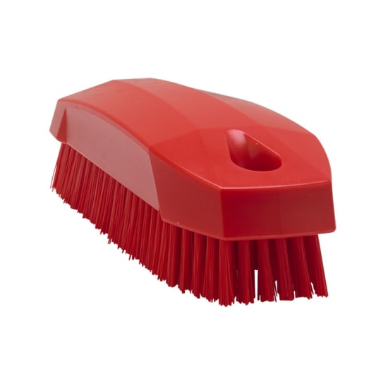 Vikan Stiff Bristle Nail Brush 130mm Red-Each