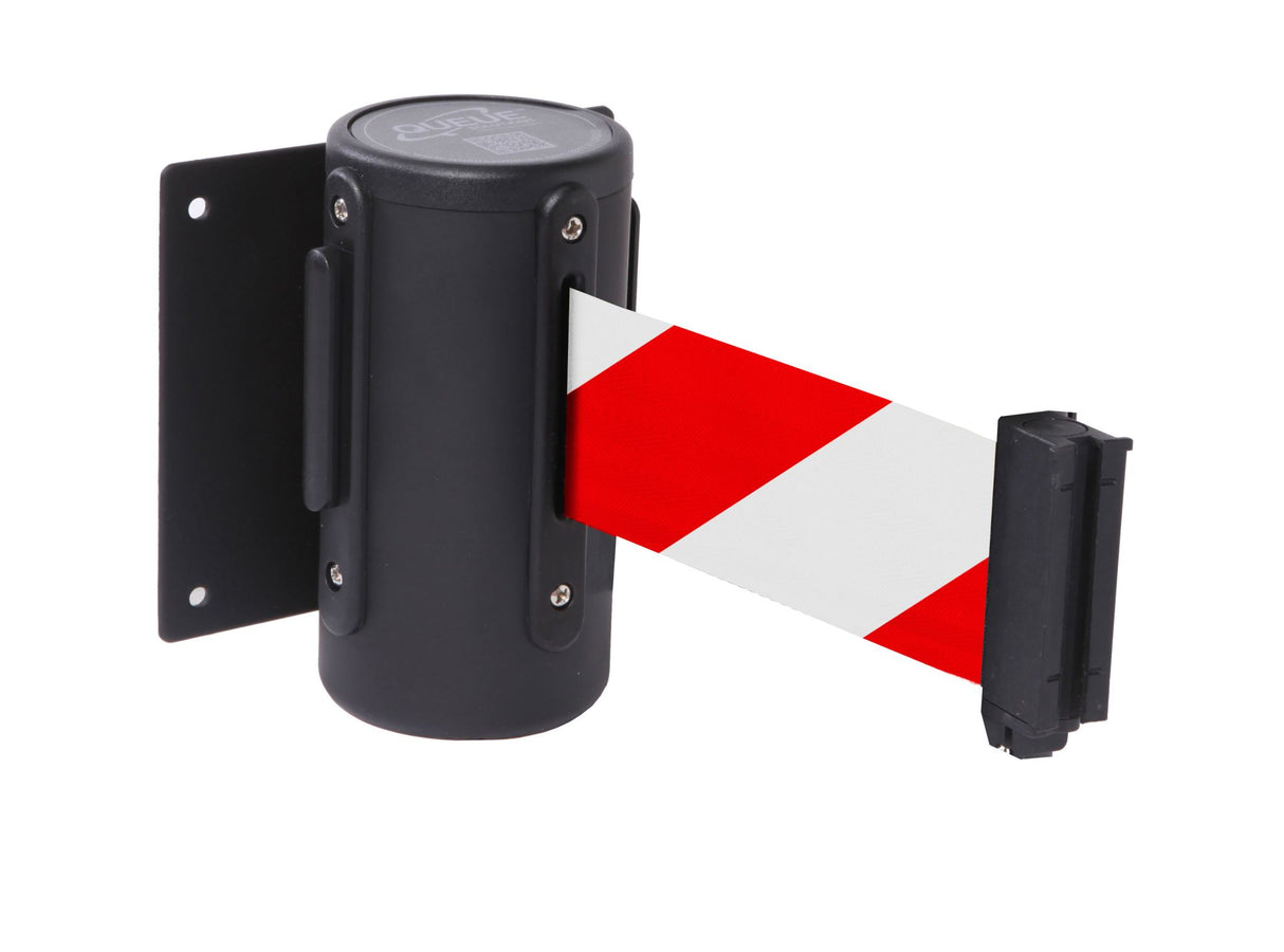 Wall Mount Retractable Belt, 4.87m, red/white belt