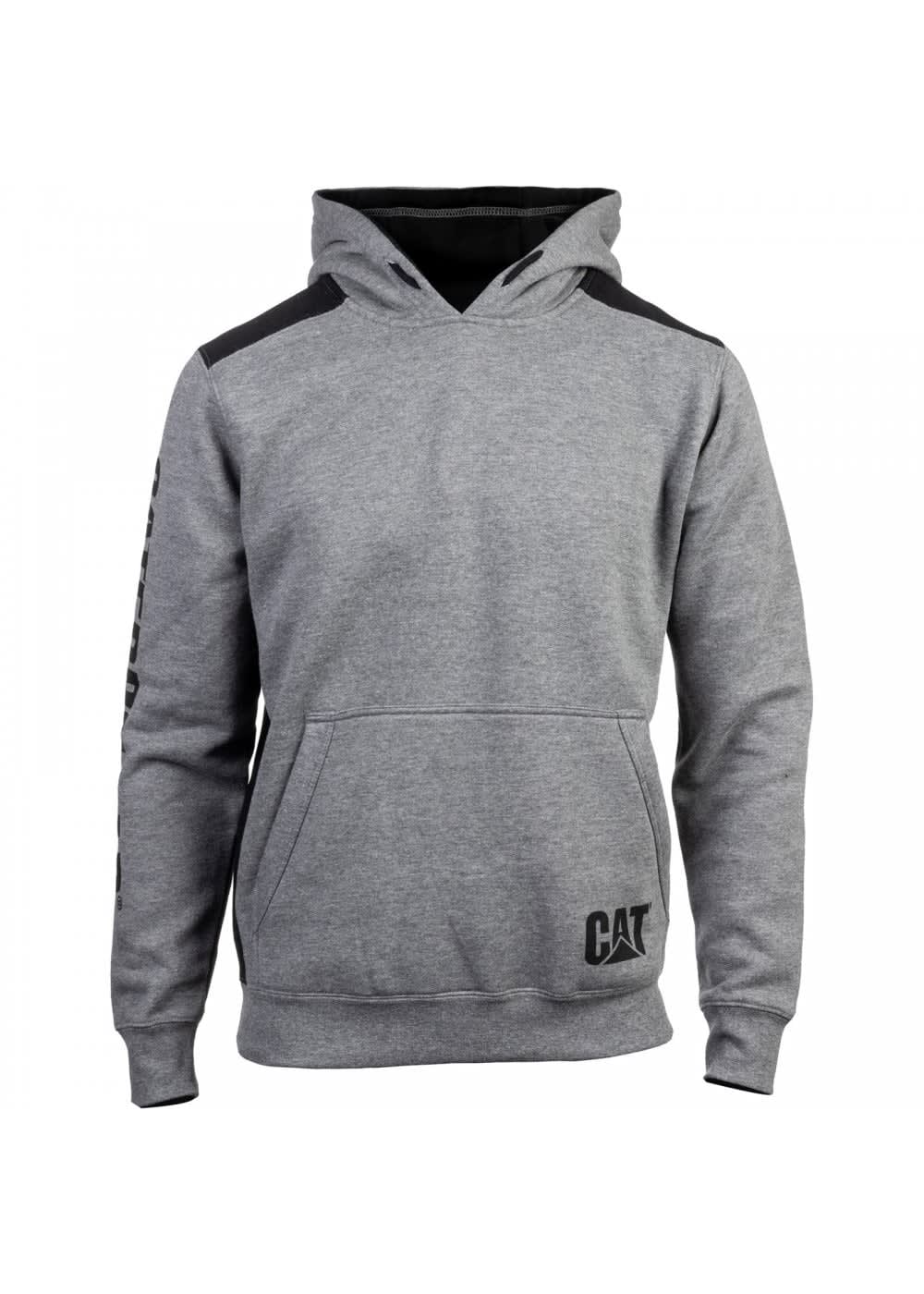 CAT, Logo Panel Hooded Sweatshirt - Dark Heather (Size: 4XL)