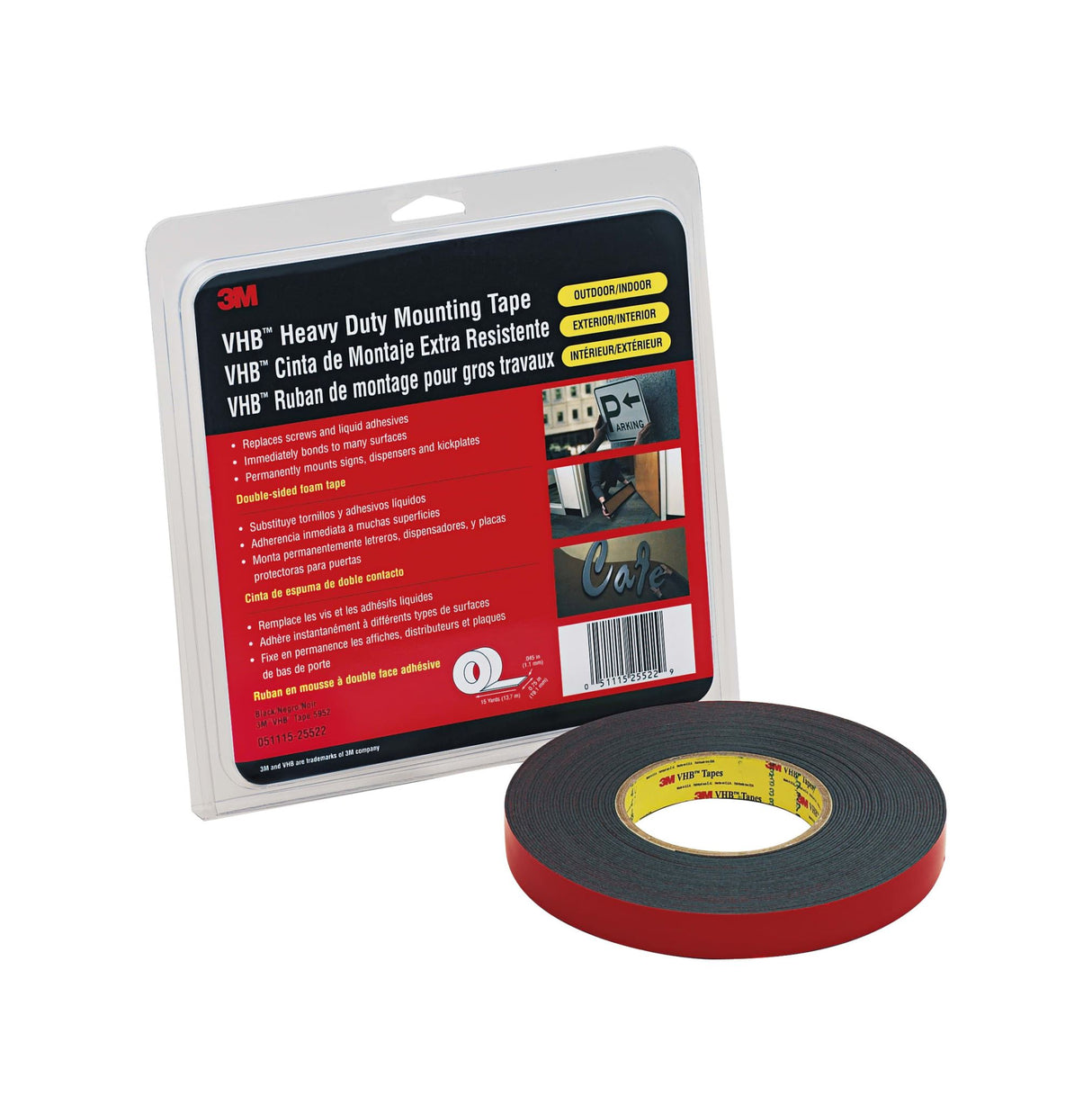 3M VHB Tape 5952 Black Clamshell 19mm x 13.7m (Roll)