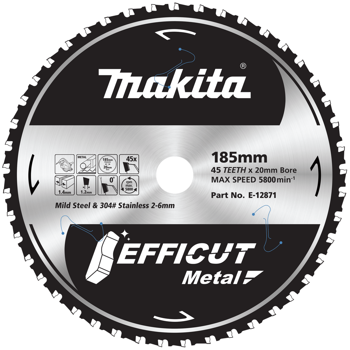 Makita 185mm Efficut Blade 185mm x 45T