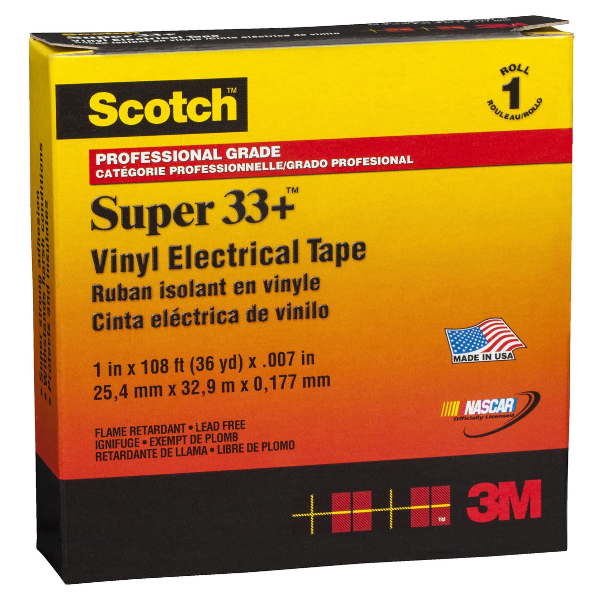 Scotch Super 33+ Professional Electrical Tape 25mm x 33m (Roll)
