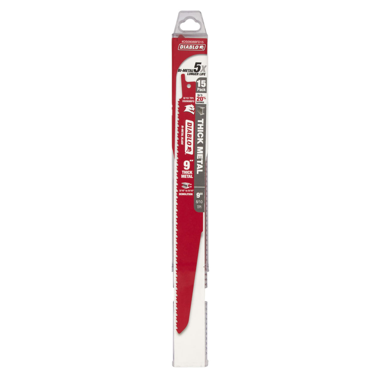 Diablo Bi-Metal Recip Blade-Thick Metal/Demolition 9 inch Pack of 15