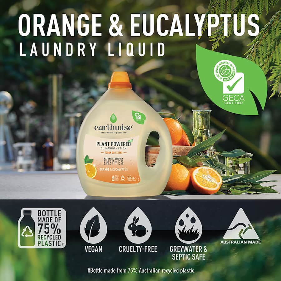 Earthwise Laundry Liquid Orange &  Eucalyptus 4L