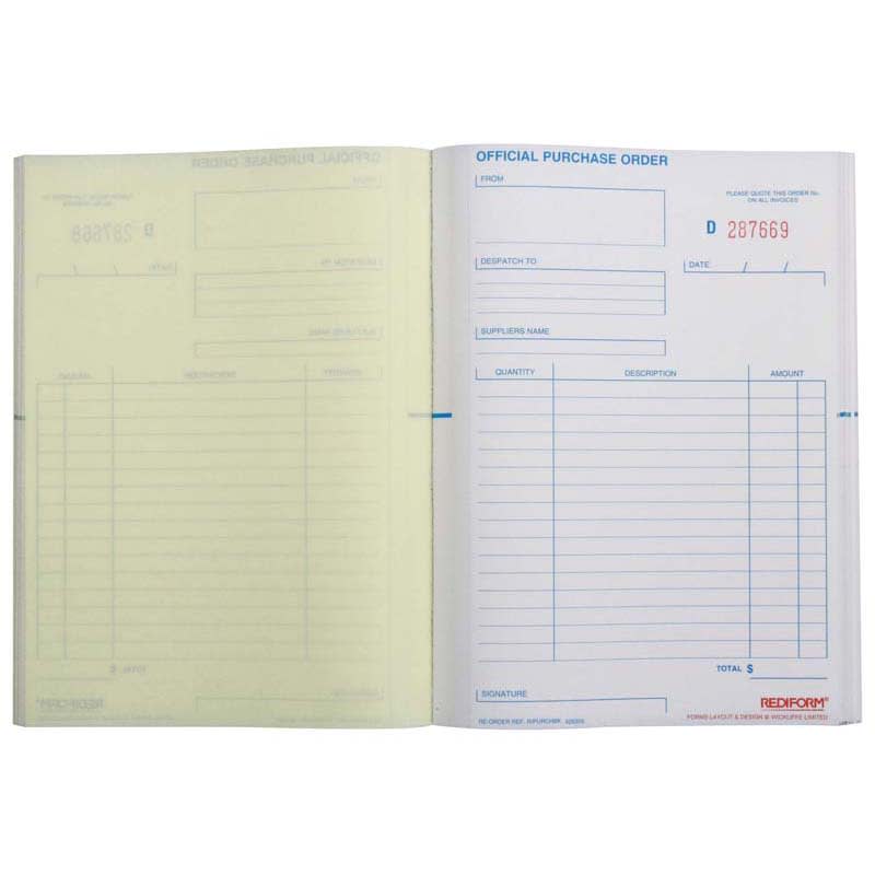 Rediform Book Purchase Order Duplicate 50 Leaf 210x155mm (Each)
