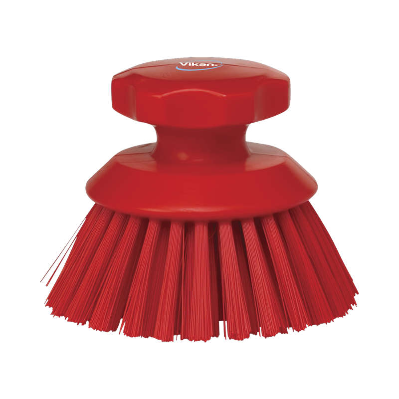 Vikan Round Hand Scrub Brush Red 130mm (Each)