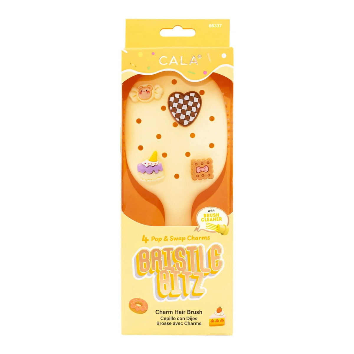 CALA Bristle Blitz Charm Detangling Hair Brush - Light Yellow