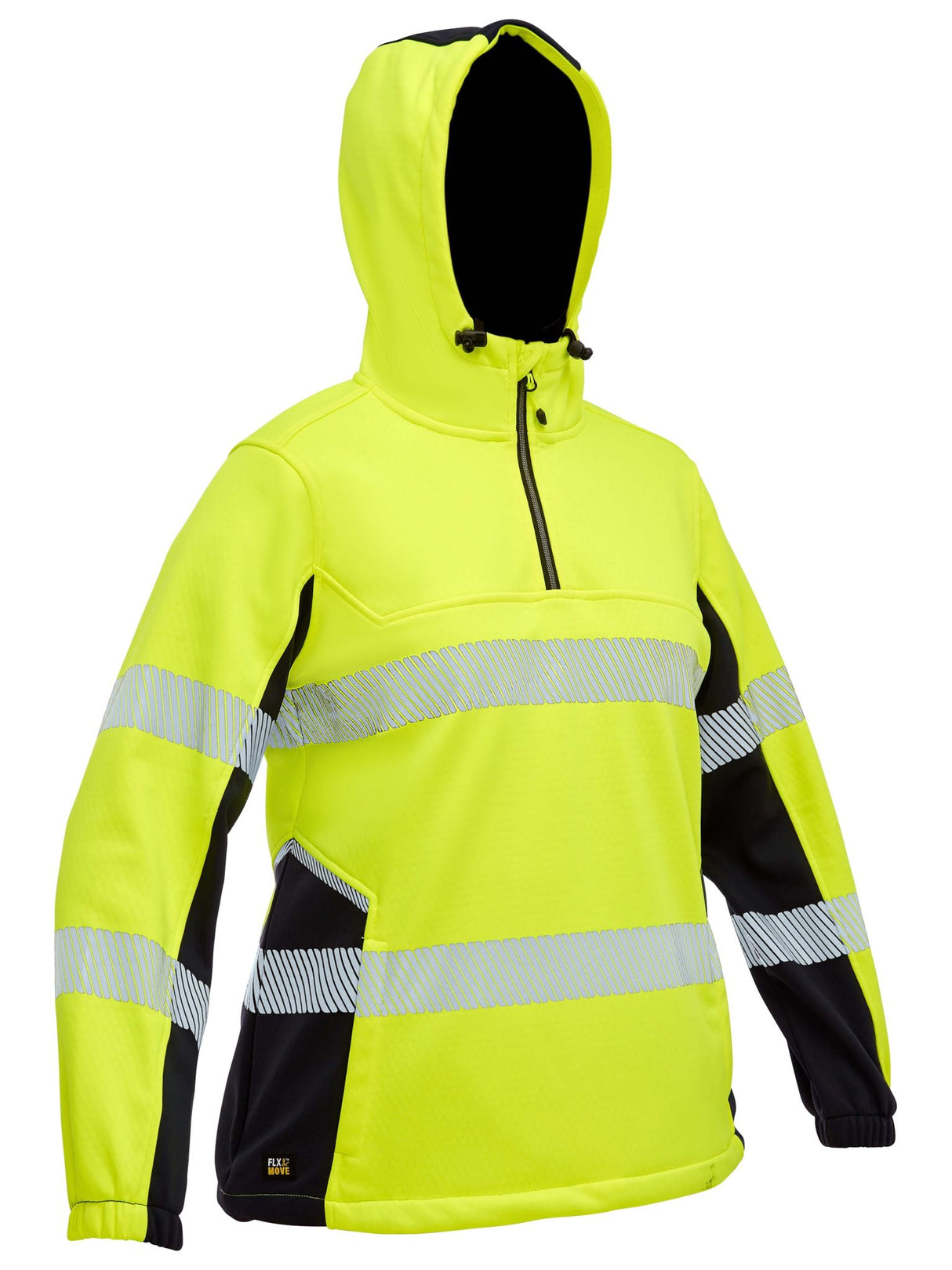 Bisley, Women's FLX & MOVE Liquid Repellent Hoodie - Yellow/Navy (Size: 18)