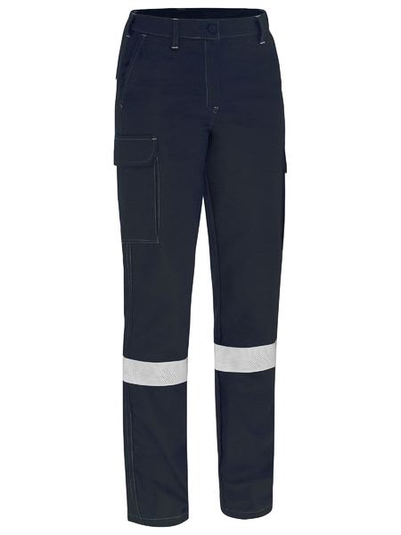 Bisley, Women's Apex 240 FR Ripstop Cargo Pant - Navy (Size: 14)