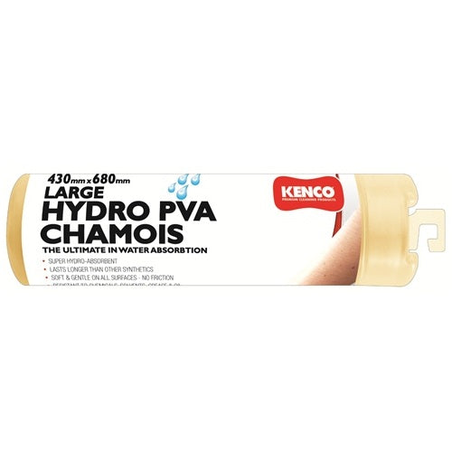 Kenco Hydro PVA Chamois Large, 43cm x 68cm, ultra-absorbent and versatile for car detailing and cleaning tasks.