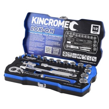 Kincrome Lok-On 1/2" Drive Socket Set - Metric 18 Piece
