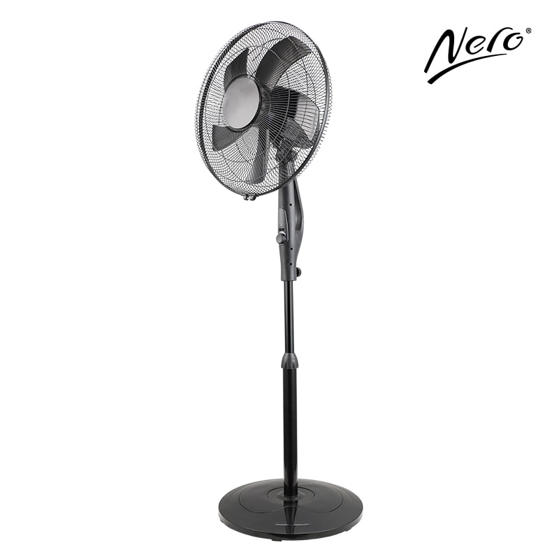 Nero Quiet Pedestal Fan Black 40cm