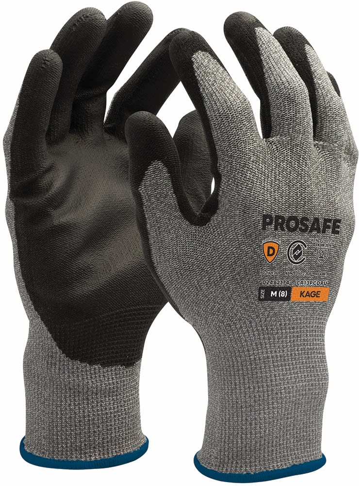 Prosafe, Kage, CUT D Gloves (Pair) - Grey (Size: L)