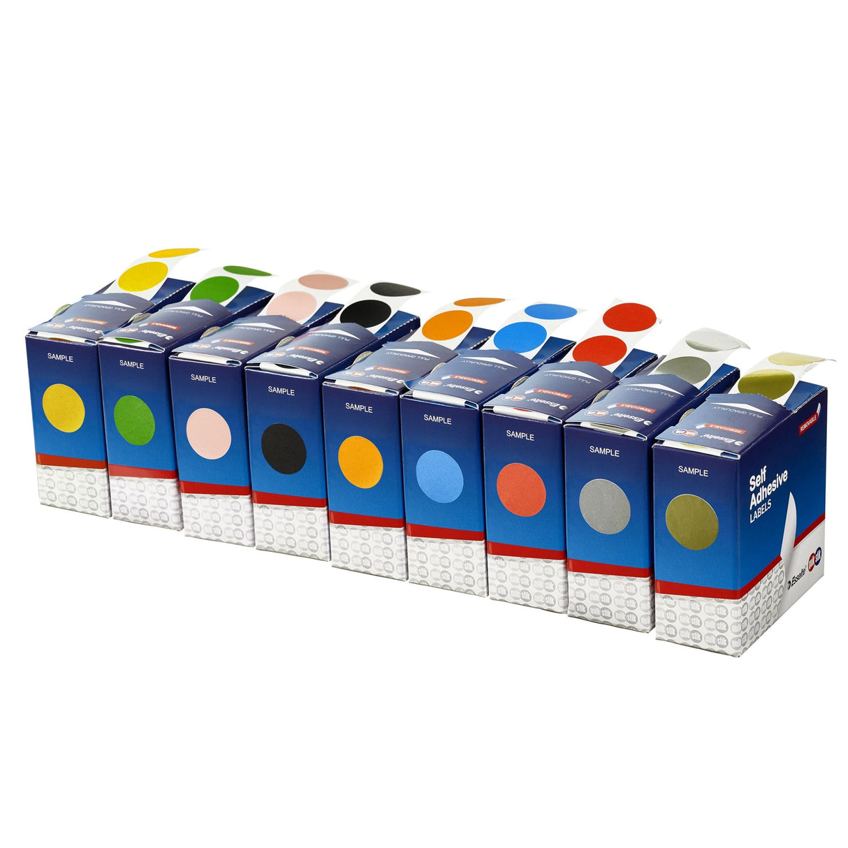 Quikstik Labels Circular Red 24mm 500 Labels (Pack)