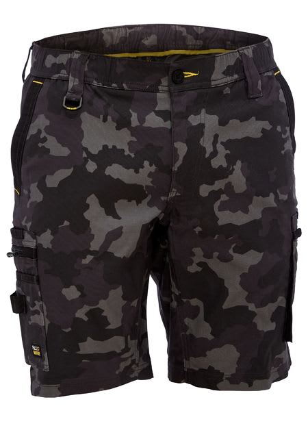 Bisley,FLX&MOVE Stretch Camo Cargo Short, BSHC1337 - Char/Camo (Size: 102)