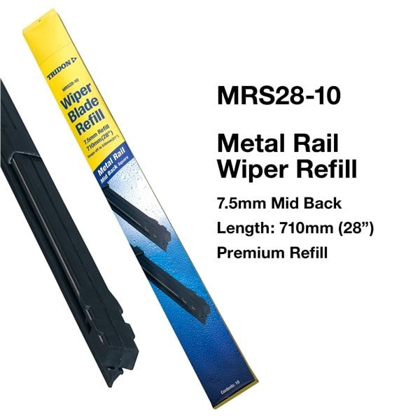 Tridon met/rail wiper r/fill mid sq 710mm 10pk