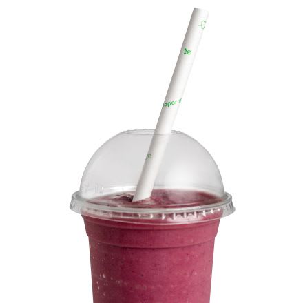 Ecoware Jumbo Paper Straw White 197 x 10mm 250 (Pack)