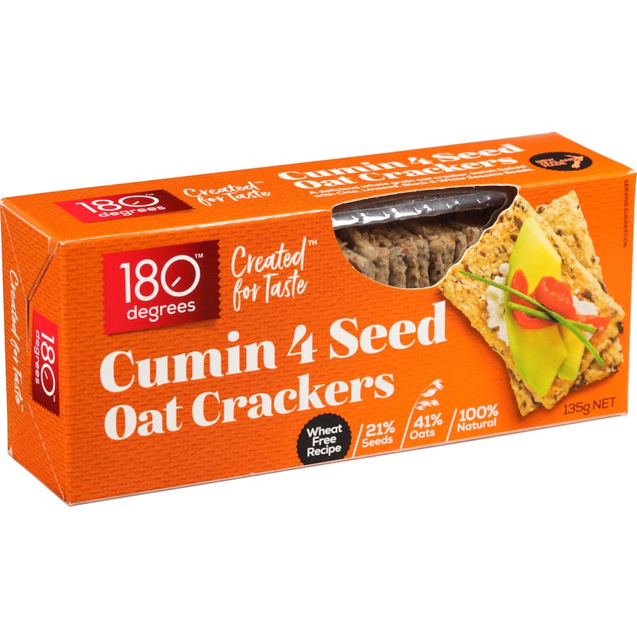 180 Degrees 4 Seed Oat Crackers Cumin 135g