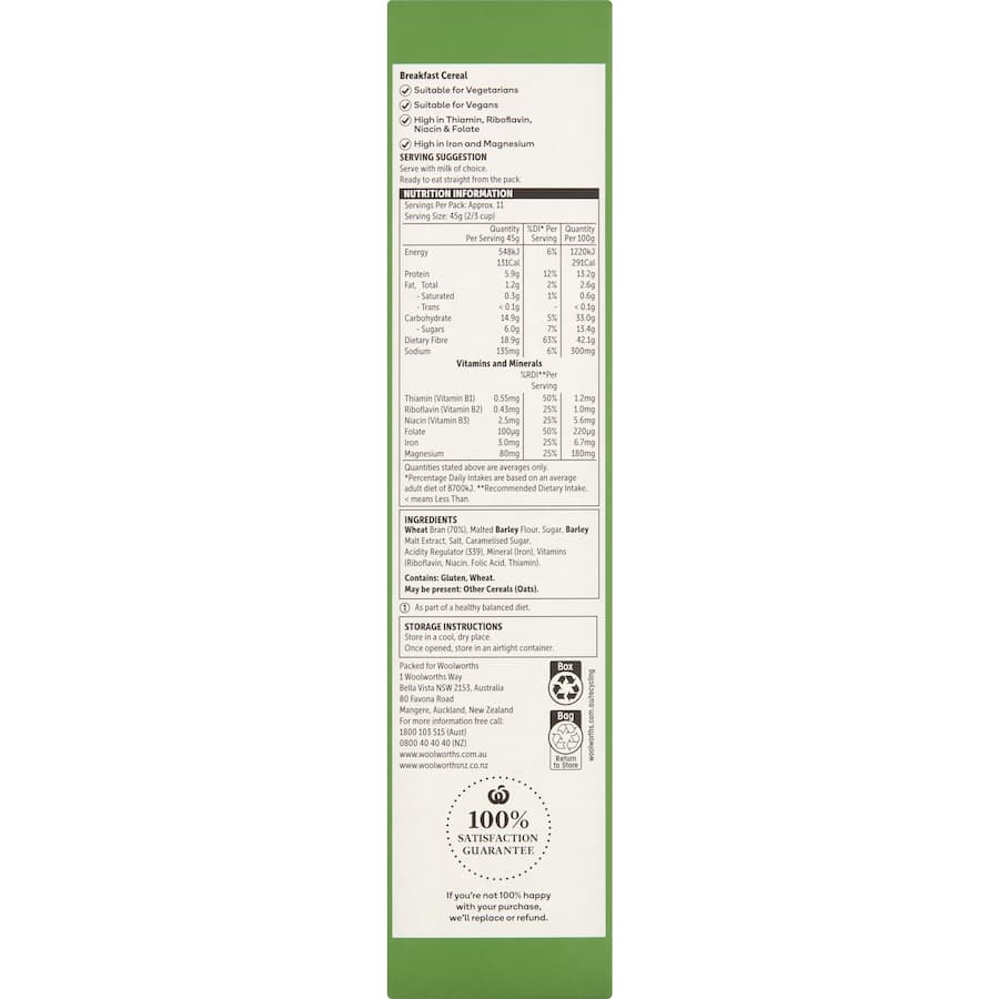 Woolworths High Fibre Bran  500g