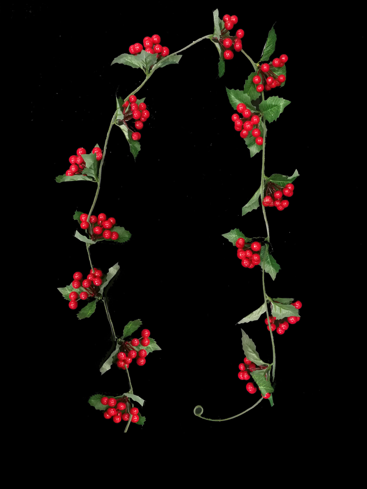 Holly Garland with Large Berries - 180cm