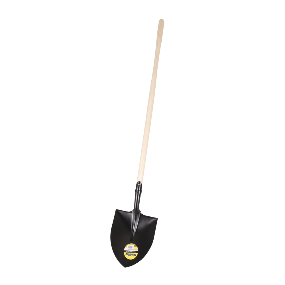 STANWAY Round Mouth Shovel w Long Hickory Handle