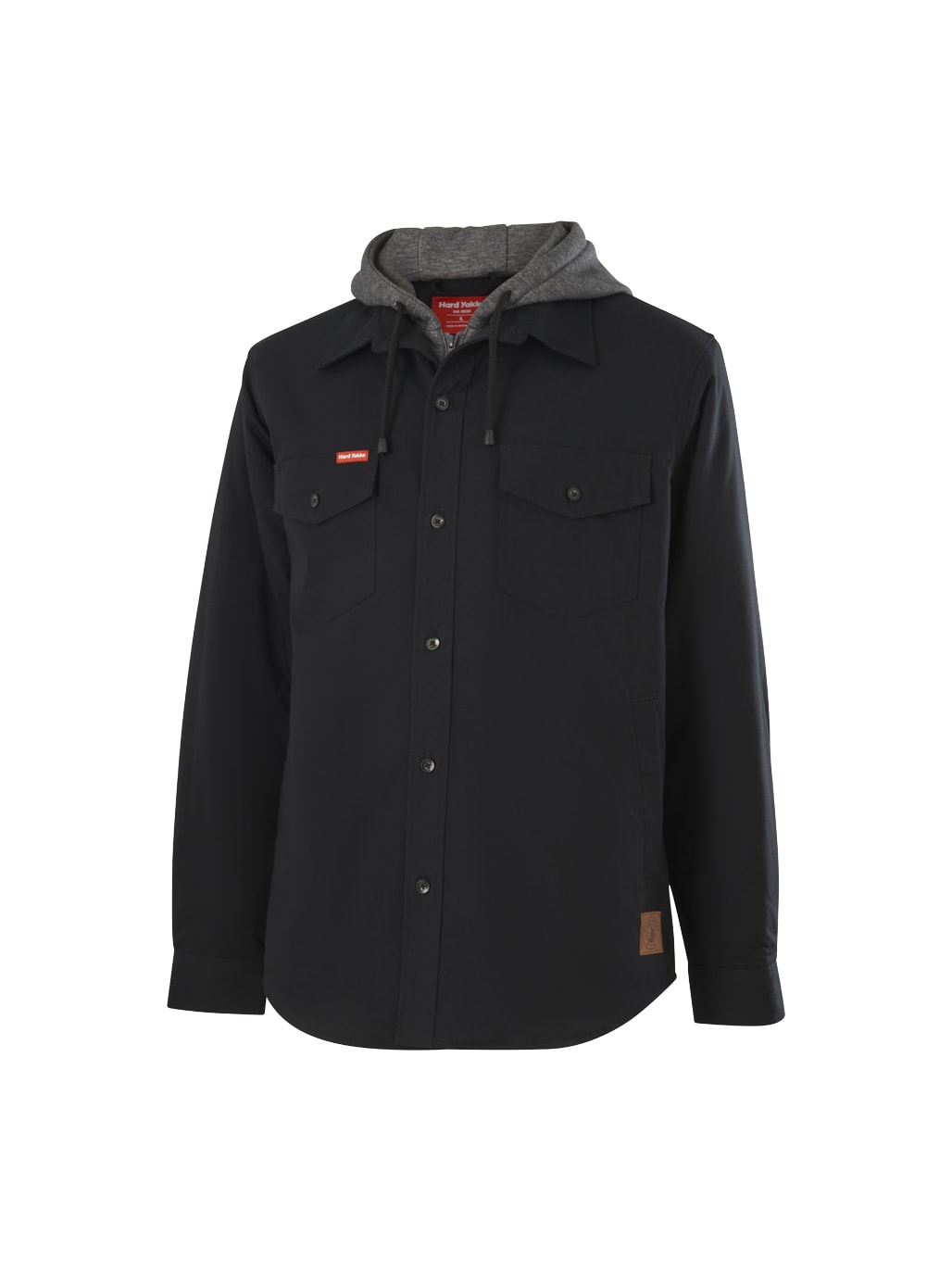 Hard Yakka, Quilted Solid Shacket, Y06691 - Black (Size: 4XL)
