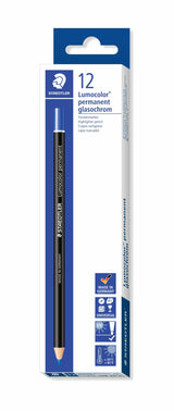 Lumocolor Glasochrom Permanent Pencil - Blue (Pack of 12)