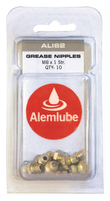 Alemlube Grease Nipple Straight M8 x 1 10 pack