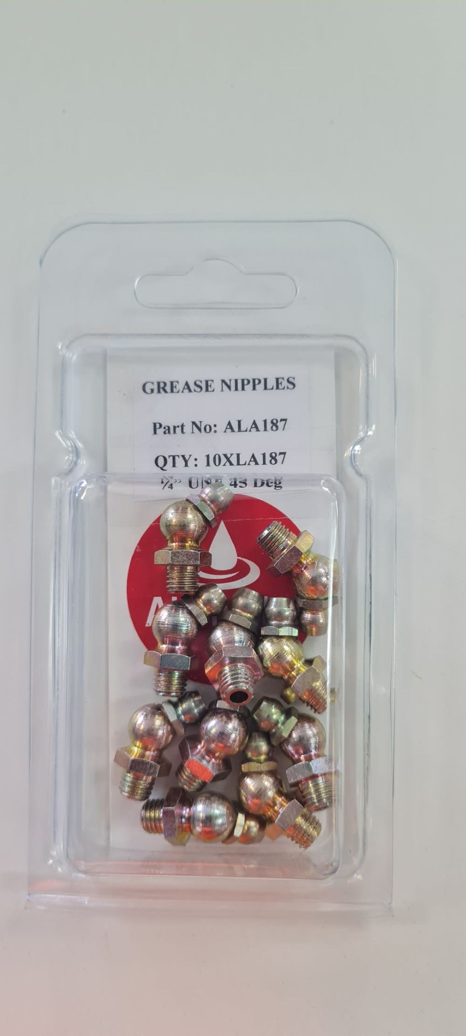 Alemlube Grease Nipple 45 degrees 1/4 UNF 10 pack