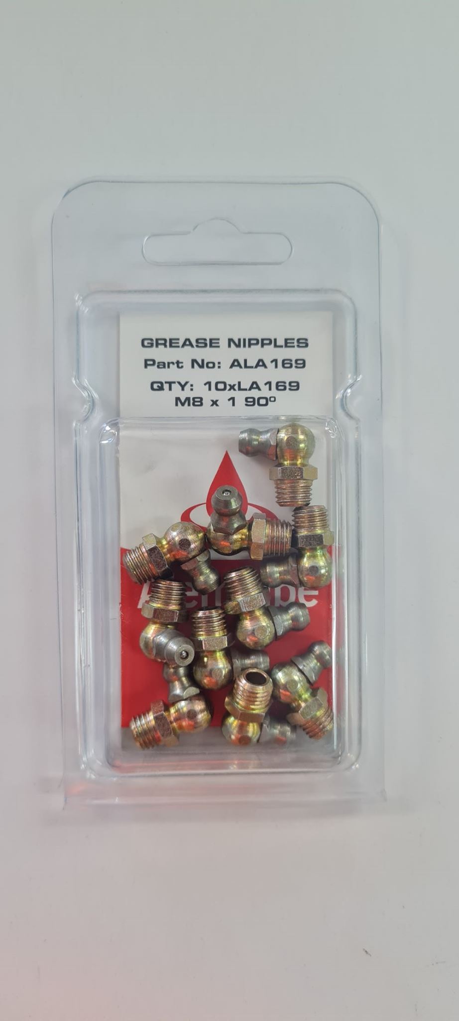 Alemlube Grease Nipple M8 x 1 90 DEG 10PK