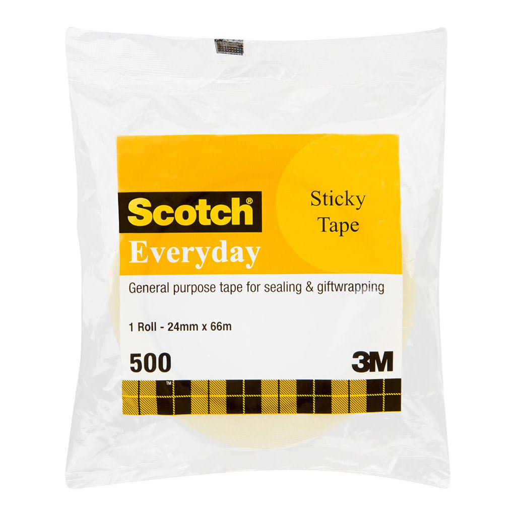 Scotch 500 Everyday Sticky Tape Roll 24mmx66m (Each)
