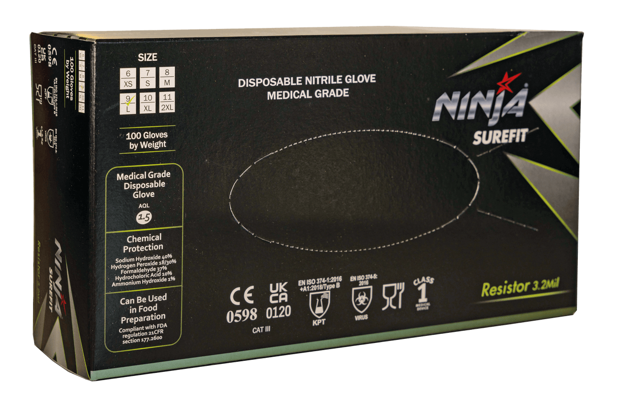 Ninja Surefit Resistor Nitrile Disposable Glove - Standard (Size: S)