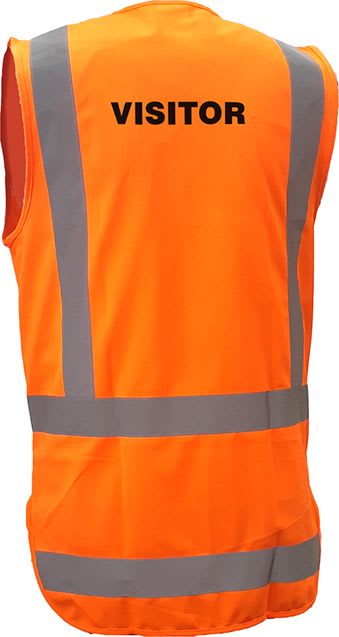Caution, Hi Vis Visitor Vest, PCV1510 - Fluro Orange - 4XL