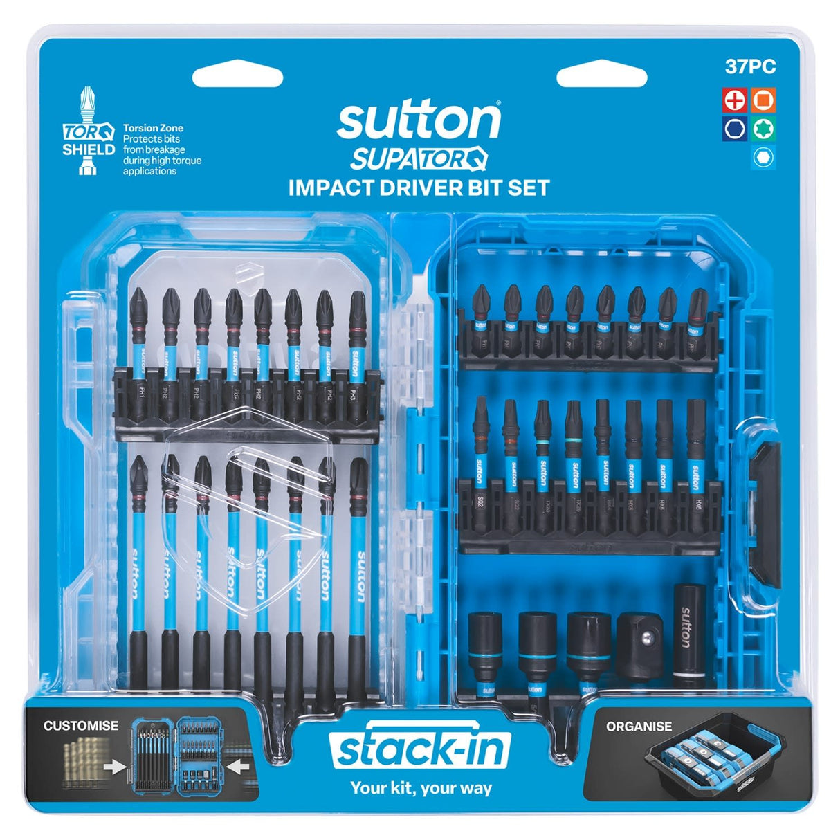 Sutton Stack-In Screwdriver Bit & Drill 37 Piece (Set)